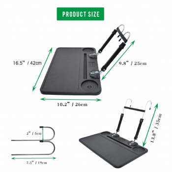 Car Food Tray Adjustable 2 In 1 For Front And Back Seat