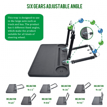 Car Food Tray Adjustable 2 In 1 For Front And Back Seat