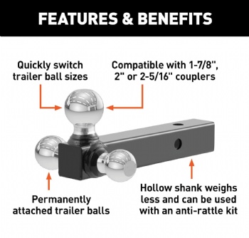 Trailer Hitch Extension With 3 Balls