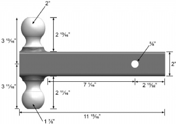 Trailer Hitch Mount With Double Balls