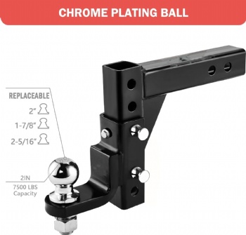 Adjustable Trailer Hitch Mount With 2 Locks and Ball