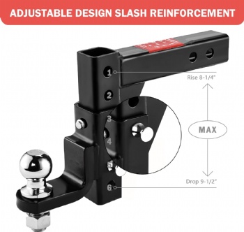 Adjustable Trailer Hitch Mount With 2 Locks and Ball